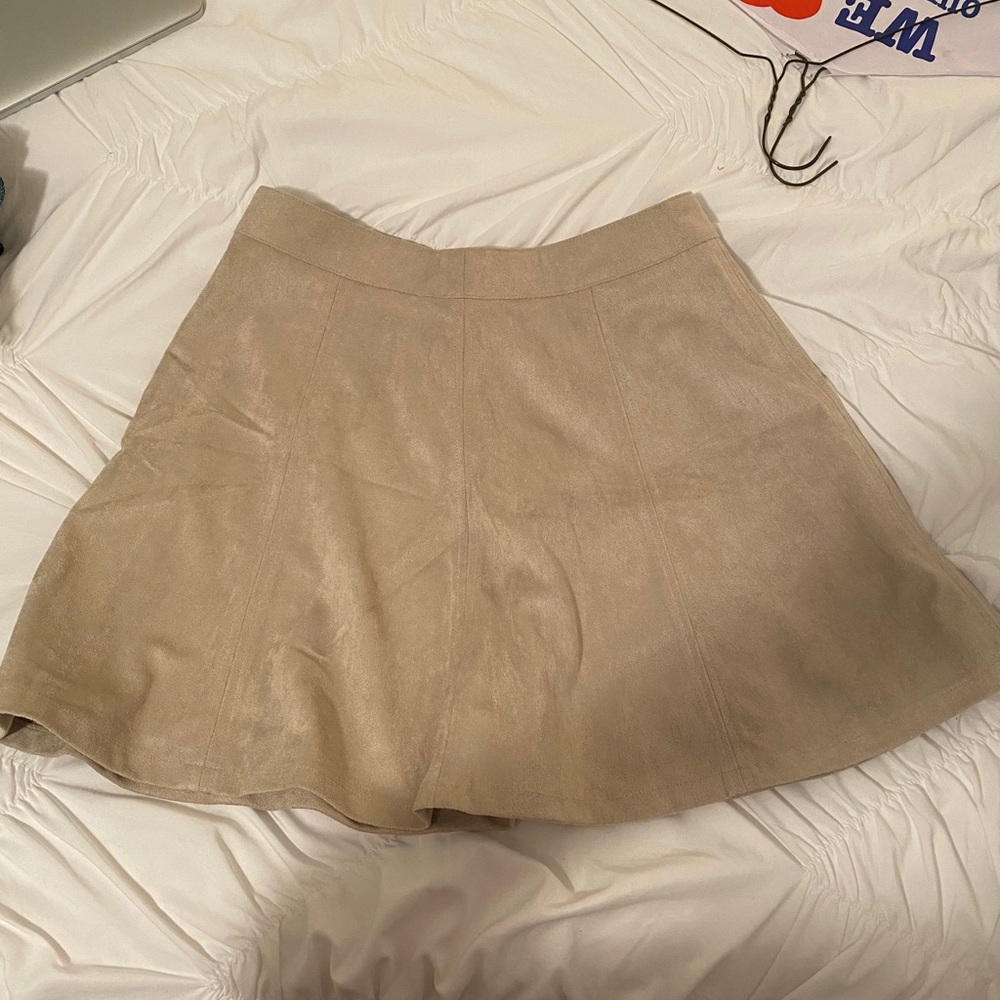 Tan Velvet Flowy Skirt